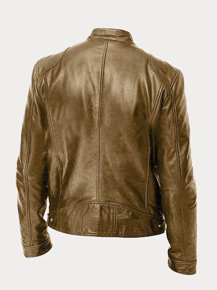 Giacca di pelle casual da uomo