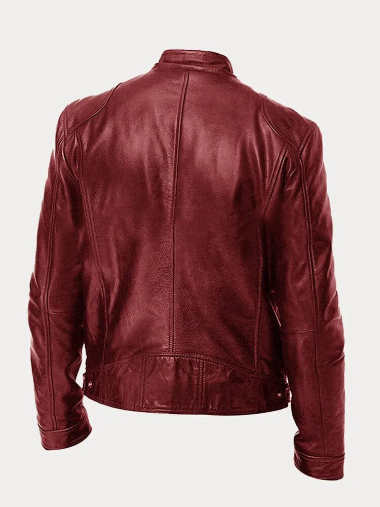 Giacca di pelle casual da uomo